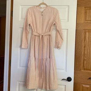Dainty Jewells Vintage Sherbet Dress size M long sleeves back zipper and tie